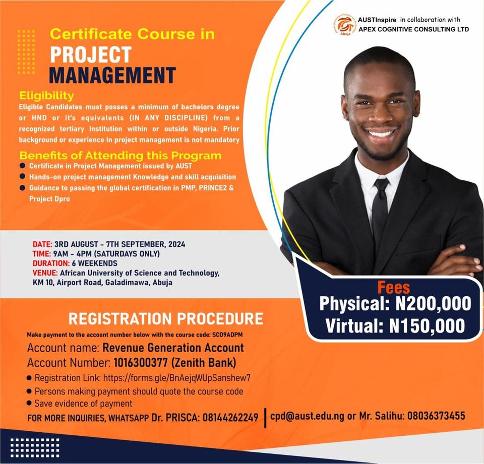 AUST Organizes Cohort 6 Certificate Course In Project Management