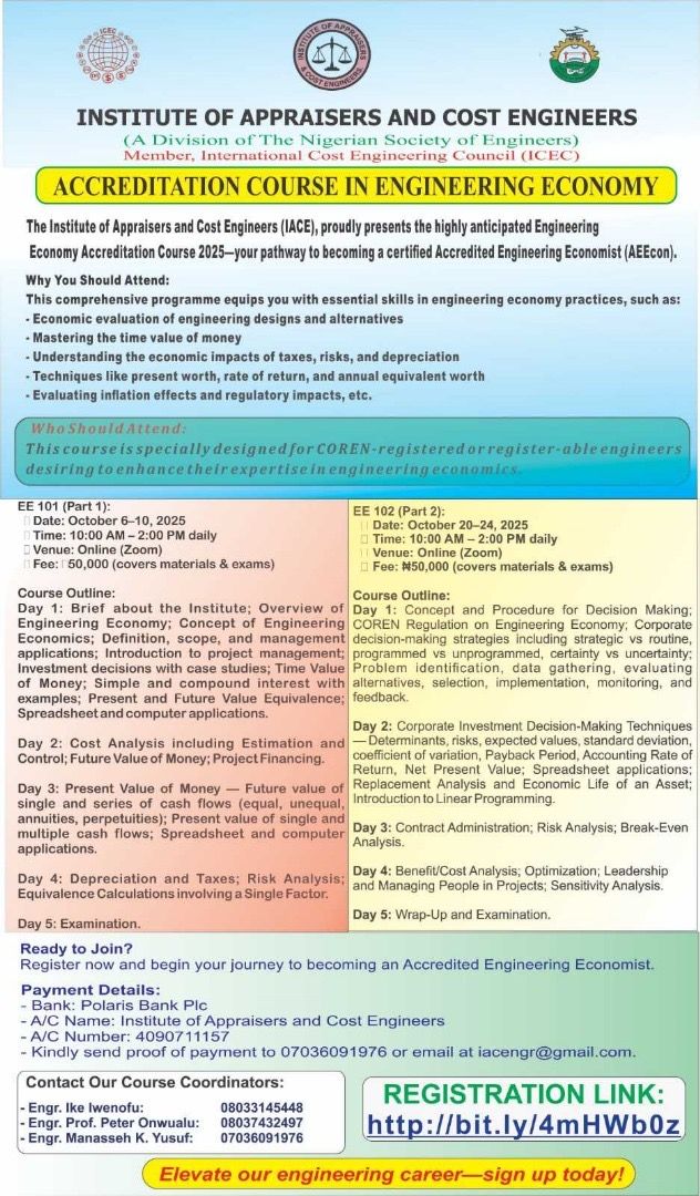 Unlock Your Potential with the 2025 Engineering Economy Accreditation Course!